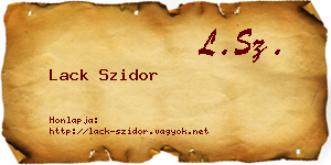 Lack Szidor névjegykártya